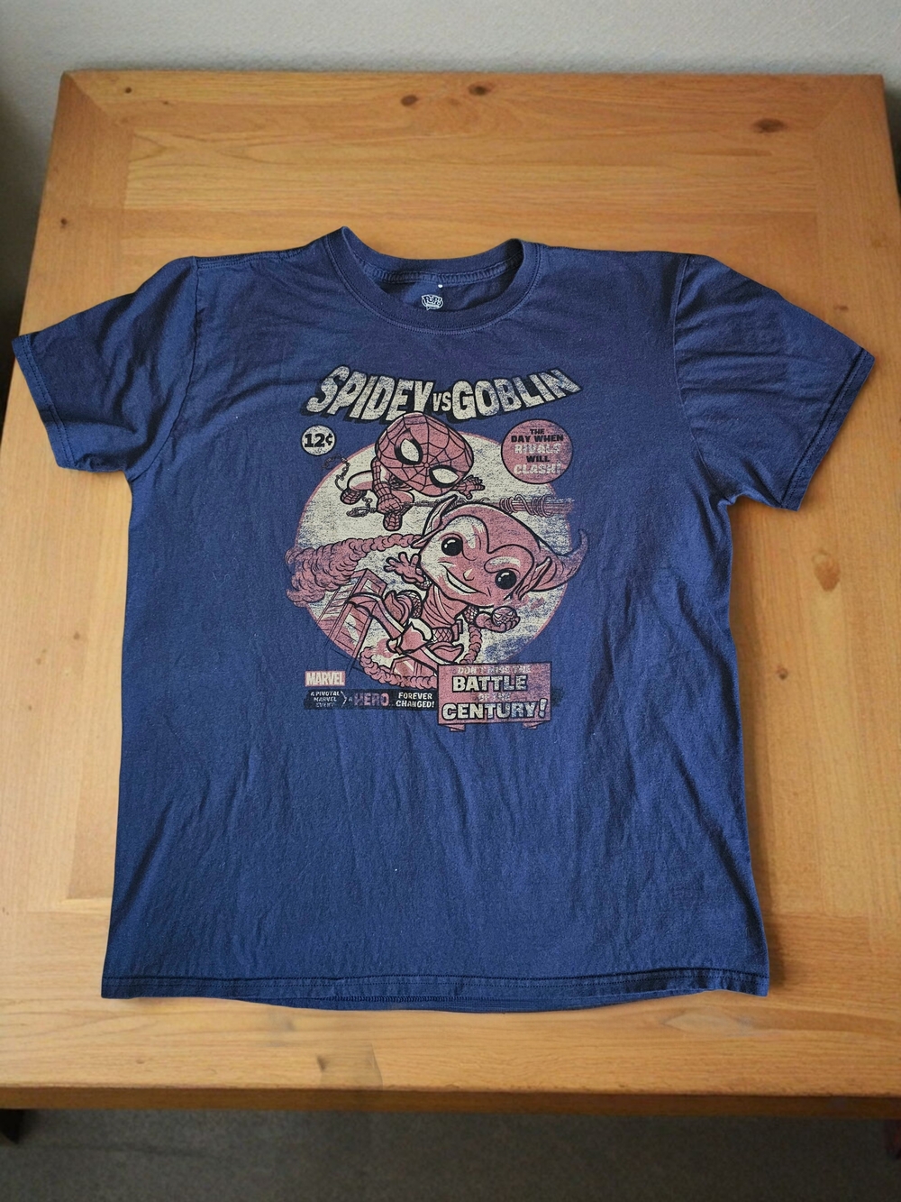 Mens Marvel Blue Spidey vs Goblin Graphic Tee